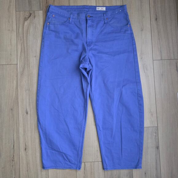 GAP High Rise Barrel Dazzling Blue Jeans Women Plus Sz 35 R - Picture 3 of 15